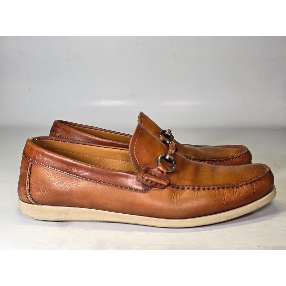 Magnanni Marbella Men's Bit Loafers Size 12 Cognac Brown Leather Slip On Shoes